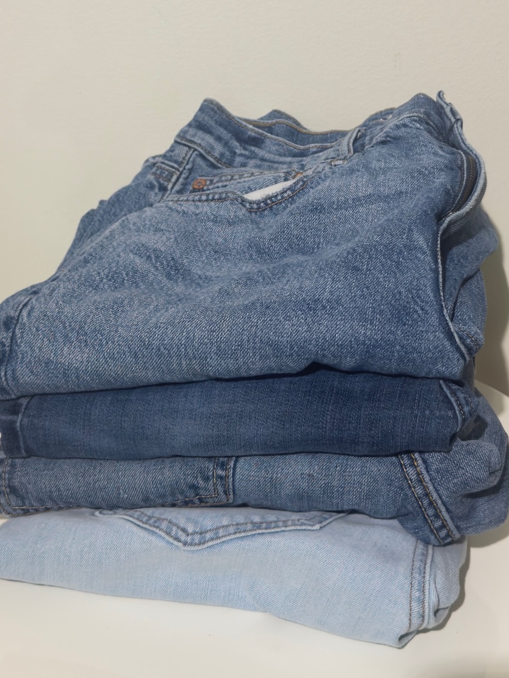 American Eagle Outfitters Blue Denim Jeans Stack - Assorted Blue Washes